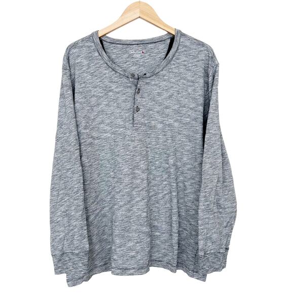 Untuckit Gray Henley Long Sleeve Shirt Sz XXL - Picture 6 of 6